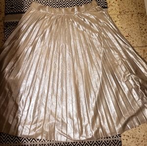 Zara Silver Pleated Skirt L